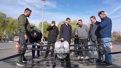 Gölbaşı'nda ilaçlama dronuyla akıllı kent uygulaması başladı