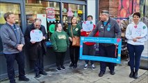 Co-op Celebration Week at the Rowlands Road store with member pioneer Bob Smytherman and Worthing mayor Jon Roser