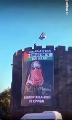 Diyarbakır surlarında 'Ebu Ubeyde' posteri!