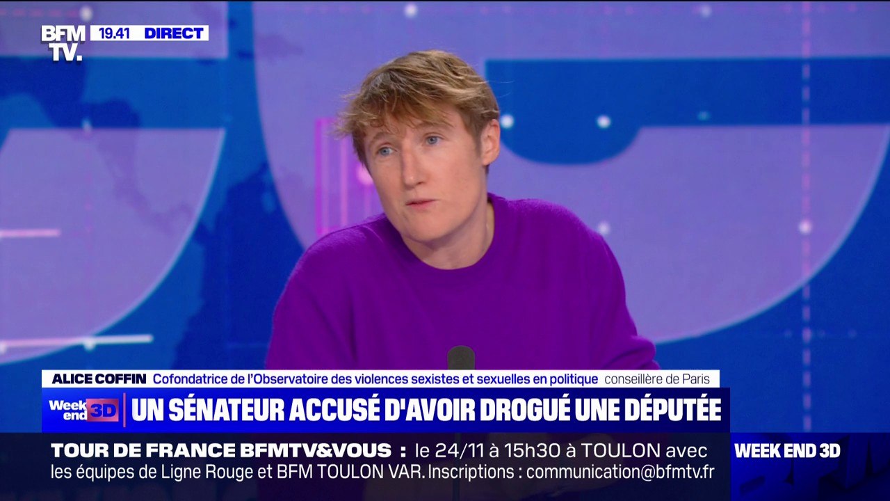 Sénateur accusé d'avoir drogué une députée: "Il y a une impunité totale qui est organisée dans le milieu politique", affirme Alice Coffin (cofondatrice de l'observatoire des violences sexistes et sexuelles en politique)