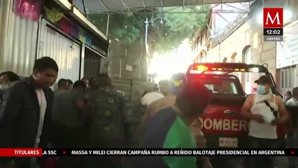 Así fue el incendio en la bodega de zapatos de Tepito en CdMx