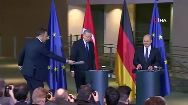 Cumhurbaşkanı Recep Tayyip Erdoğan, Almanya Başbakanı Olaf Scholz ile düzenlediği basın toplantısında, Açık ve net konuşacağım. 7 Ekim'den sonraki...