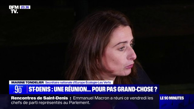 Rencontres de Saint-Denis: Marine Tondelier (EELV) fait part de sa satisfaction immense de voir l'éventualité d'un référendum sur l'immigration ne plus être à l'ordre du jour