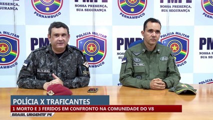 Polícia x traficante: 1 morto e 3 feridos em confronto na comunidade do V8