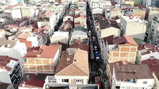 Küçükçekmece’de patlamanın yaşandığı bina dronla görüntülendi