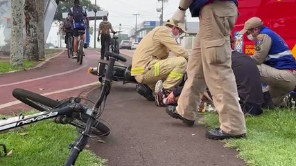 Ciclistas colidem na ciclovia e Siate é acionado para atendimento das vítimas