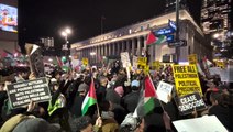 Thousands of pro-Palestine protesters rally in front of New York’s Penn Station