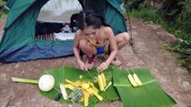 Pineapple cutting, Fruit cutting, Knife skills, Solo #bushcraftgirl #fruitcutting #cuttingwatermelon