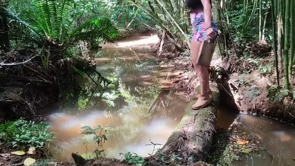 BANHO NO RIO SOZINHA__  TÉCNICAS DE BUSCRAFT SURVIVAL IN RAIN ASMR #primitive #asmrfood #buscraft