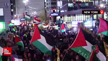 Gazze'ye saldıran İsrail'e New York'ta tepki