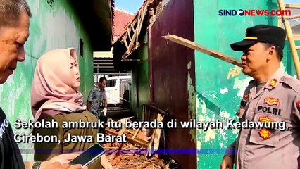 Hujan Deras, Gedung SD Ambruk  di Cirebon, Siswa Belajar di Aula Desa