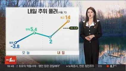 [날씨] 내일 차츰 추위 풀려…해안가,제주 강풍주의보