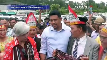 Momen Gibran Disambut Bobby Nasution saat Tiba di Tapanuli Utara