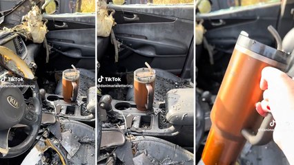 Yanan Otomobilden Sağ Salim Çıkan Termos Viral Oldu 🚗🔥