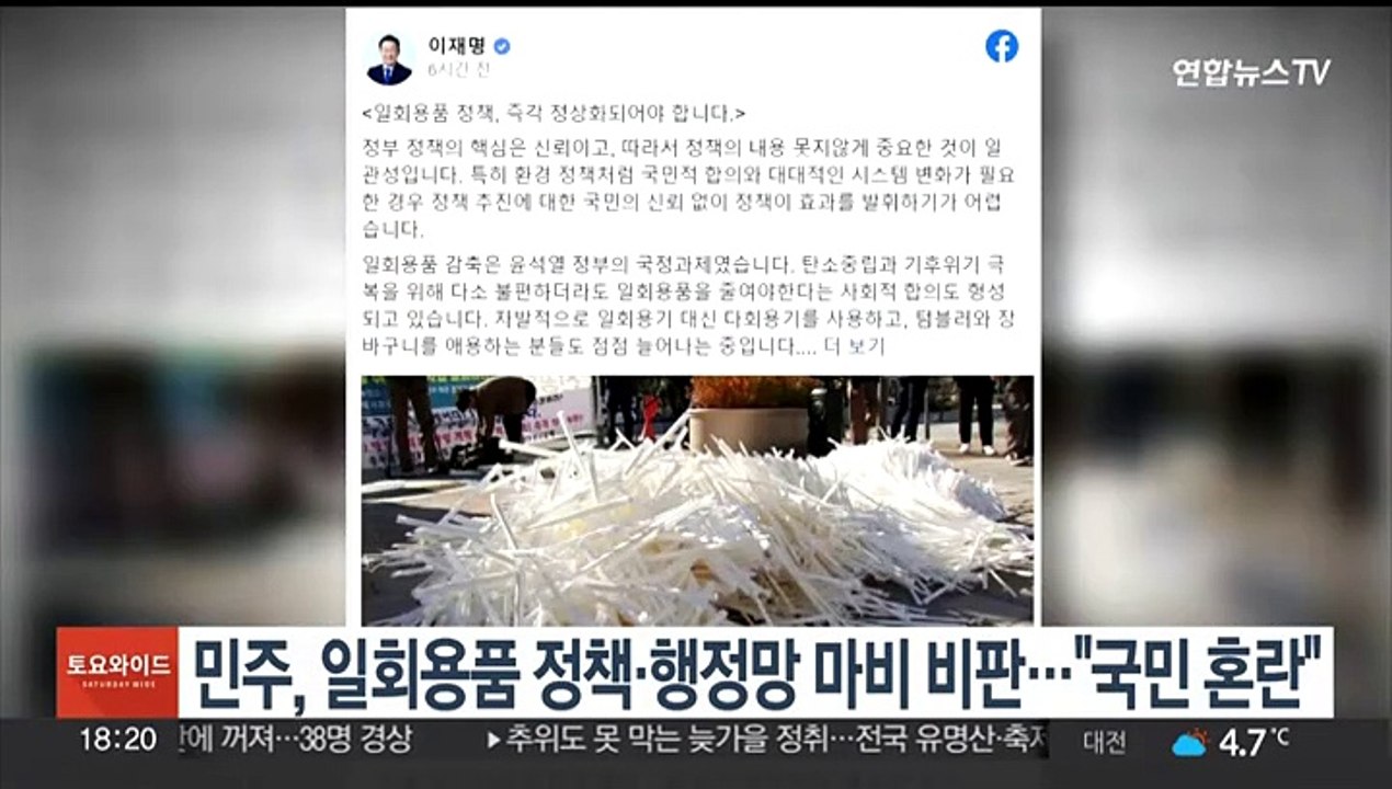 민주, 일회용품 정책·행정망 마비 비판…"국민 혼란"