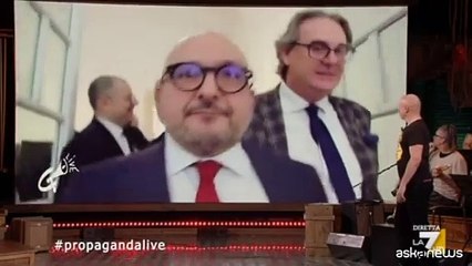Il ministro Sangiuliano saluta gli "amici di Propaganda Live"