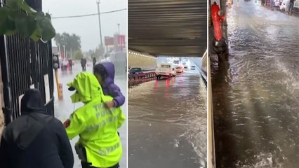 "Turuncu" fırtına İzmir'de etkili oldu, Konak ve Kemeraltı'nda birçok dükkanı su bastı