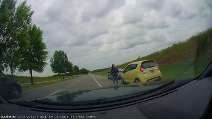 Compact Car Spins Out on Interstate