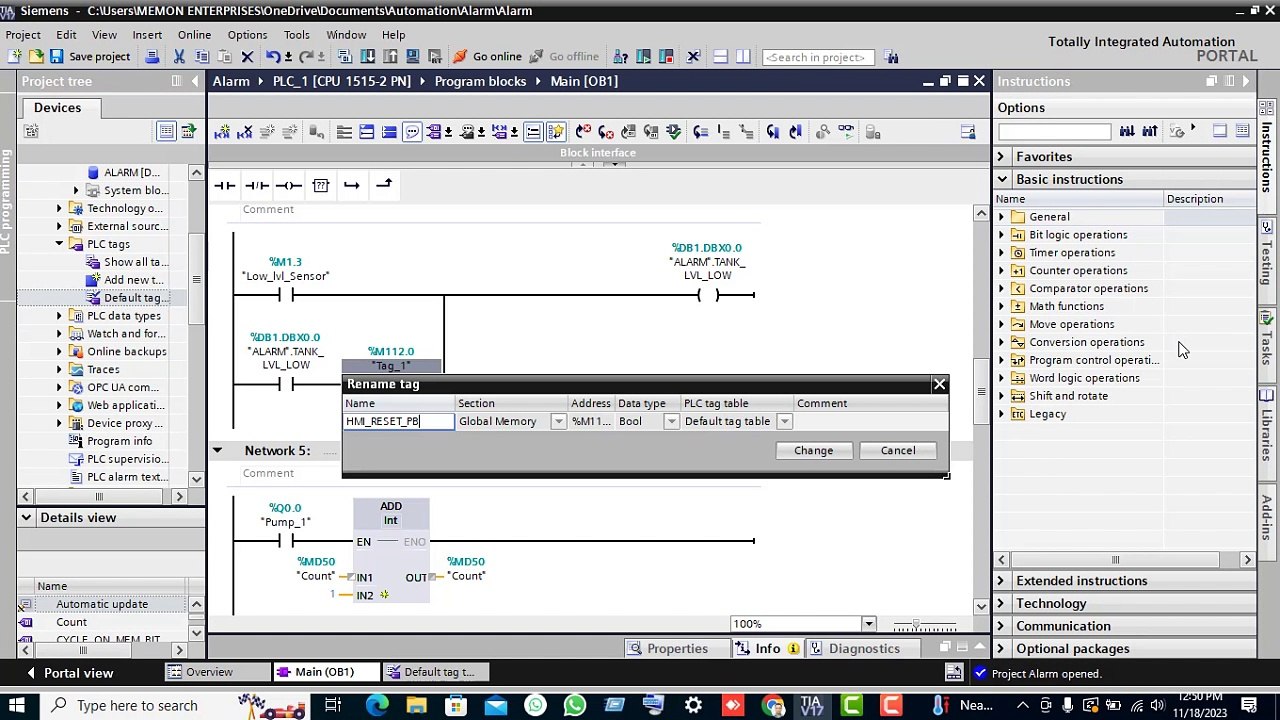 How to do Alarms in TPKTP HMI. PART 1 #tiaportal #plc #hmi #viralvideo #siemens