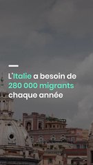 L'Italie a besoin de 280 000 migrants chaque année