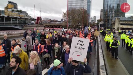 500 people from Just Stop Oil, Peace & Justice Project ,  Extinction Rebellion UK and Christian Climate Action march