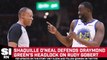 Shaquille O’Neal Defends Draymond Green’s On-Court Antics Against Rudy Gobert
