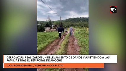 Cerro azul: realizaron un relevamiento de daños y asistiendo a las familias tras el temporal de anoche