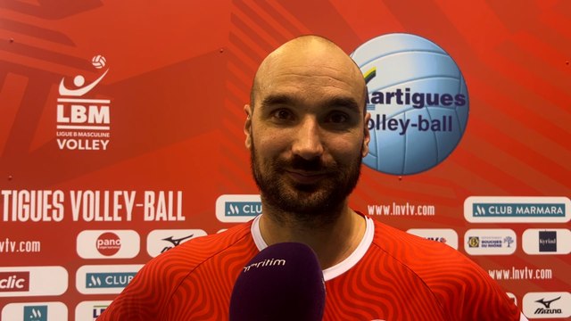 Raphaël Attié après la victoire de Martigues Volley contre Nancy