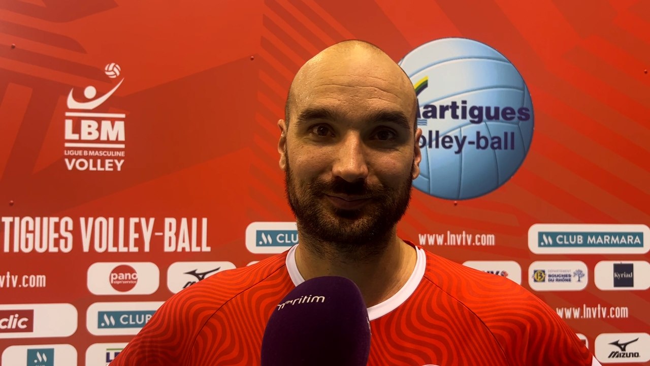 Raphaël Attié après la victoire de Martigues Volley contre Nancy