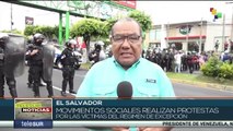 Movimientos sociales de El Salvador realizan protestas por las víctimas del régimen de excepción
