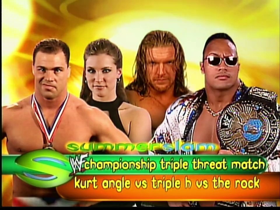 WWF/WWE SummerSlam 2000: Kurt Angle vs. The Rock vs. Triple H (Promo, Match Entrances, & Pre-Match) Raleigh