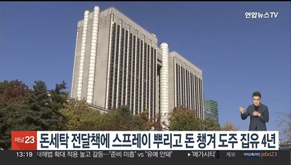 '돈세탁' 전달책에 스프레이 뿌리고 돈 챙겨 도주 집유 4년