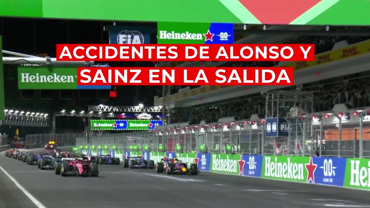 Los accidentes de Sainz y Alonso en la primera vuelta del circuito