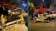 Ankara'da karşı şeride geçen otomobil kamyonete çarptı, 5 kişi yaralı