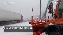 Bolu Dağı’nda yoğun kar yağışı