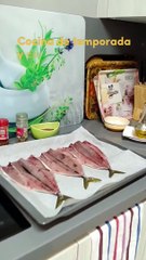 Receta fácil de caballa con salsa Dionisio. Pescado al horno