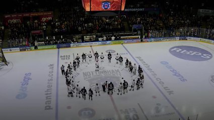 Watch: Adam Johnson’s team-mates and fans chant his name in special tribute to former ice hockey star