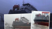 Zonguldak'ta kuru yük gemisi fırtına nedeniyle karaya oturdu