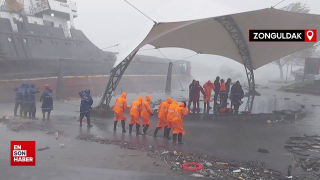 Zonguldak'ta gemi karaya oturdu, mürettebat tahliye edildi