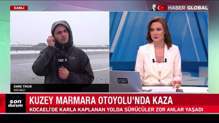 Kuzey Marmara Otoyolu'nda yoğun kar yağışı! Sürücüler zor anlar yaşadı