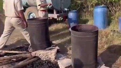 सिरोही: आबकारी विभाग की बड़ी कार्रवाई, 5 हजार लीटर वॉस की नष्ट