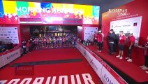 Penyanyi Zizi Allafta Pimpin 'Indonesia Raya' di Borobudur Marathon 2023 Powered by Bank Jateng!