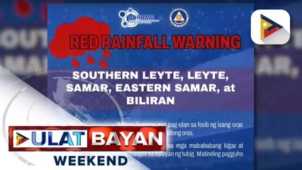 Red rainfall warning, itinaas sa ilang lugar sa Eastern Visayas