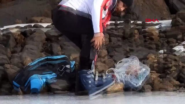 Erzincan'da Kros Motoru ile Buz Pateni