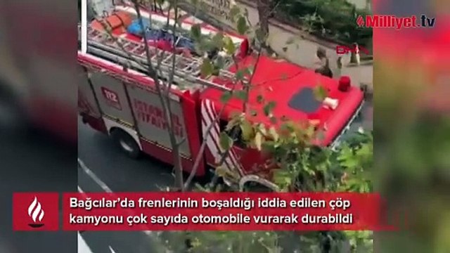 Bağcılar'da çöp kamyonu dehşet saçtı! Çok sayıda araca çarparak durabildi