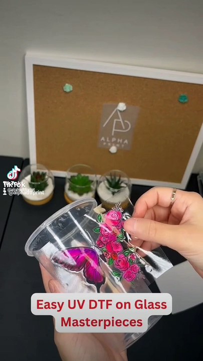Alpha DTF Print: Crafting UV DTF Magic on Plastic Glass! 