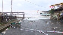 Sarıyer’de dalgaların vurduğu 5 iş yerinde hasar oluştu