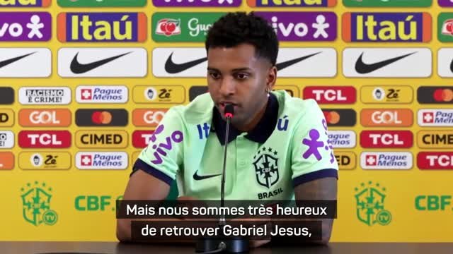 Brésil - Rodrygo triste pour Vinicius Jr et très heureux de retrouver Gabriel Jesus