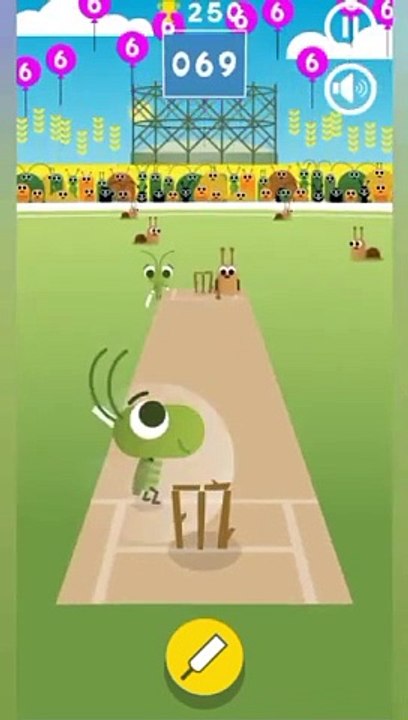 Google Doodle Cricket Game Play 16 Sixes and Scored 189
