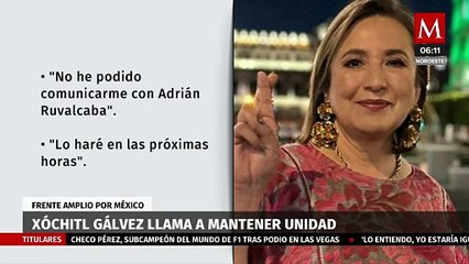 Xóchitl Gálvez hace llamado a la unidad tras la renuncia de priistas